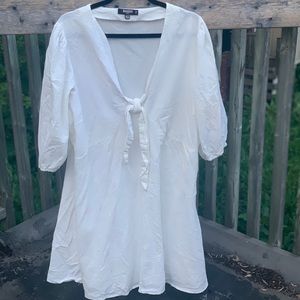 White Missguided Linen Dress